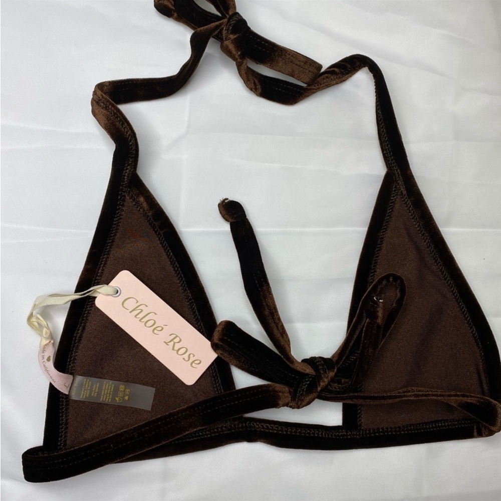 CHLOE ROSE brown velvet bikini top - Picture 4 of 12